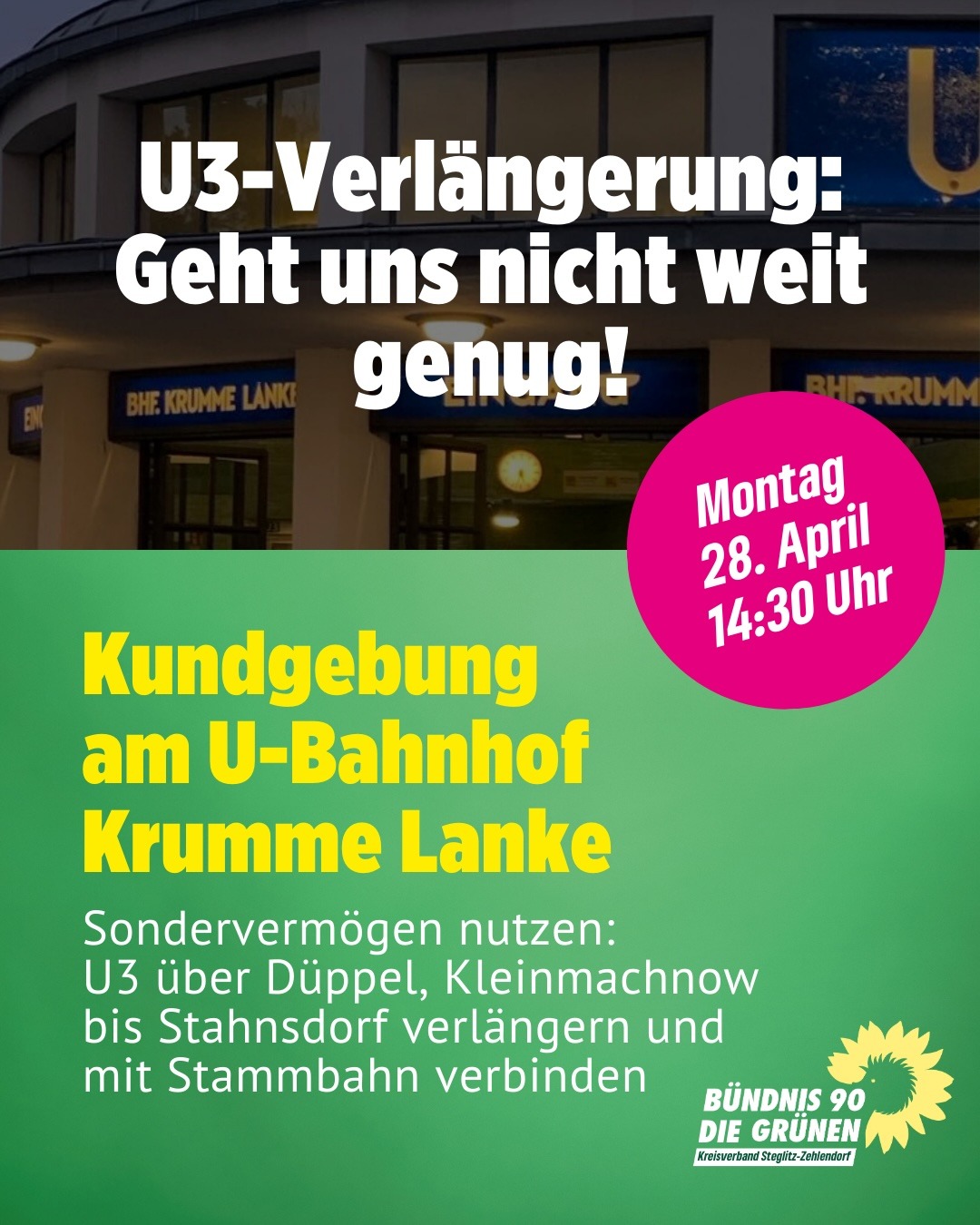 U3 Verlängerung: Geht uns nicht weit genug!